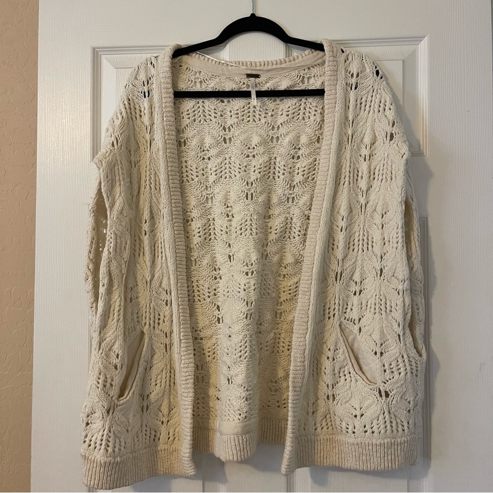 Free People Cream knitted top